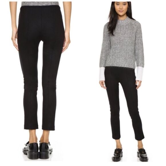 Rag & Bone Polly black side zip ankle pants size 4 Pin-tucked Center Seams - Picture 1 of 16